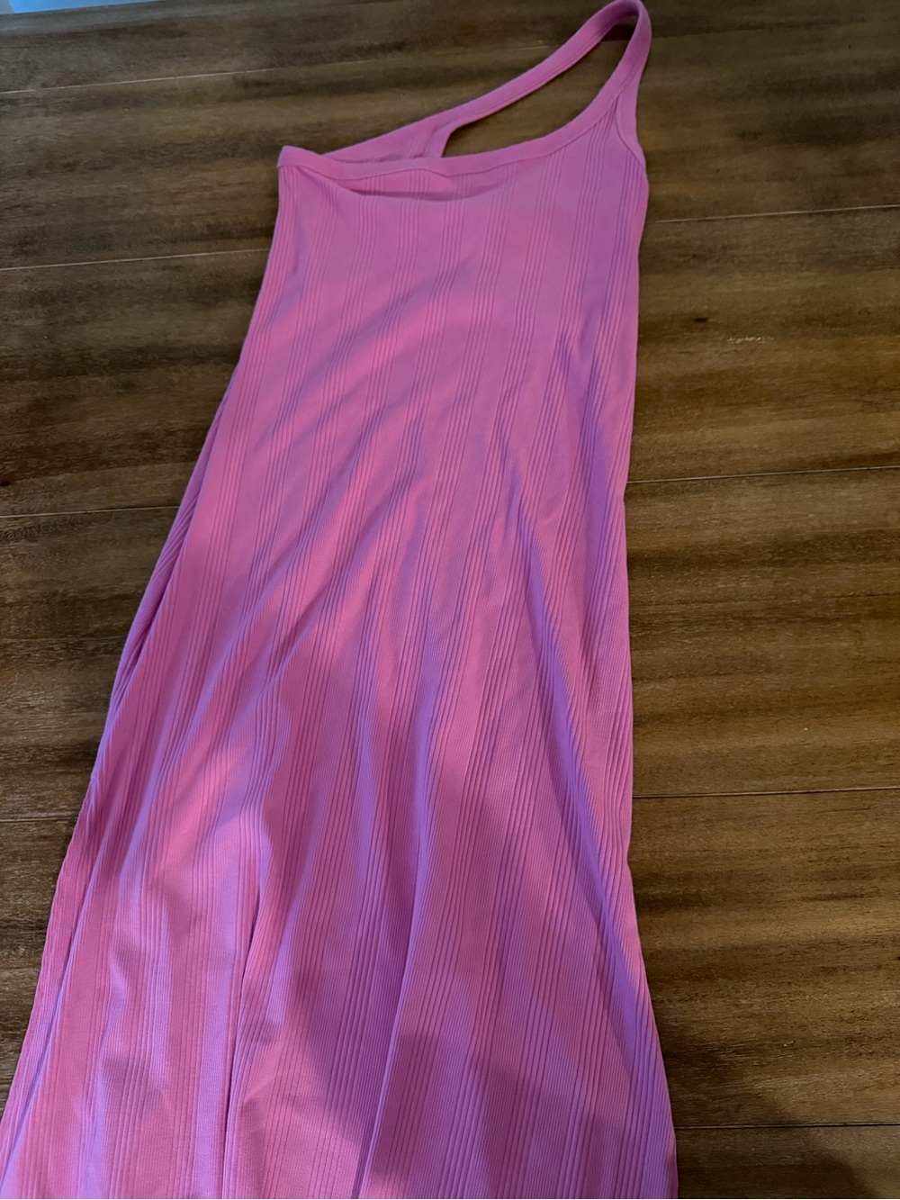 aerie Pink Ribbed One-Shoulder Maxi Skirt